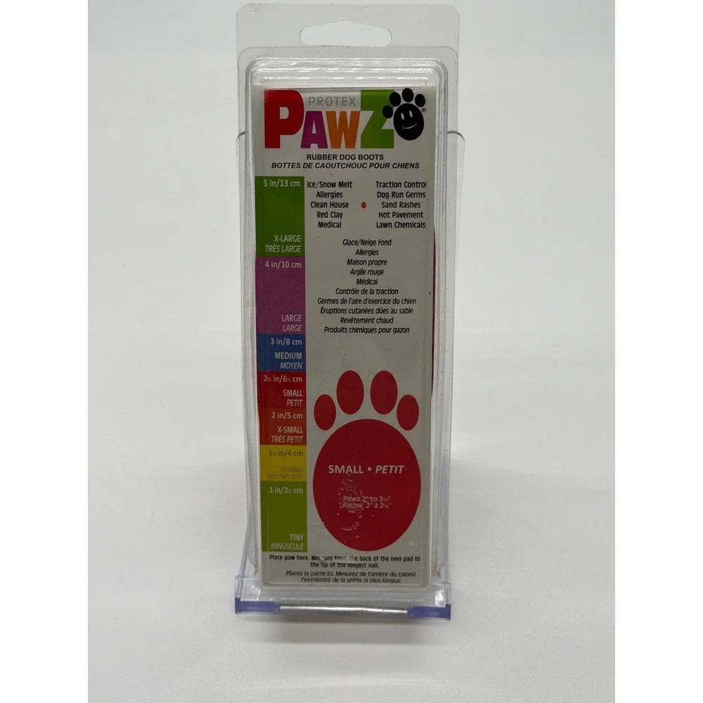 PawZ Rubber Dog Boots Red Small 12 Pack Waterproof Disposable Reusable Boots